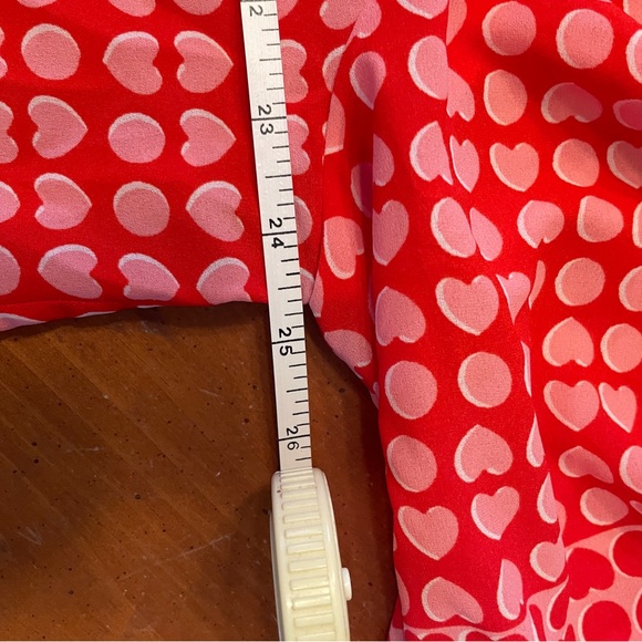 LOFT Red and Pink Heart Blouse - Picture 6 of 6
